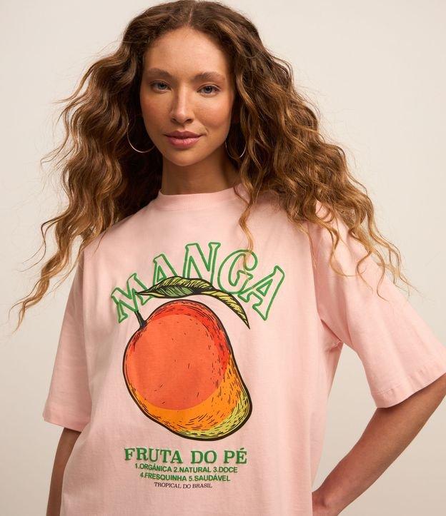 Camiseta T-shirt Over em Algodão com Estampa Manga Rosa - 2