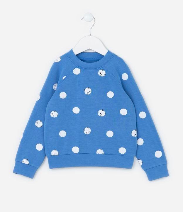 Blusão Infantil em Modal com Estampa de Bolinhas e Gatinhos - Tam 1 a 5 Anos - 1