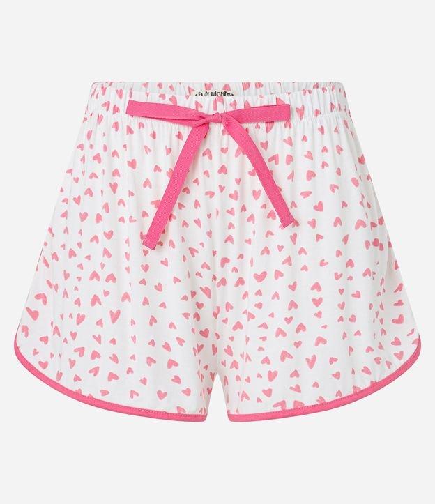 Short De Pijama em Viscose com Estampa de Coração - 1
