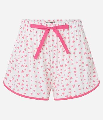 Short De Pijama em Viscose com Estampa de Coração