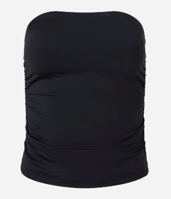 Blusa Tomara que Caia em Poliamida com Franzido na Lateral