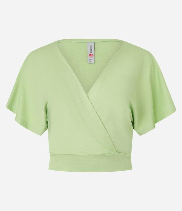 Blusa Curta em Crepe com Transpasse - 1