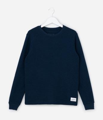 Camiseta Infantil Texturizada com Etiqueta na Barra - Tam 5 a 14 Anos