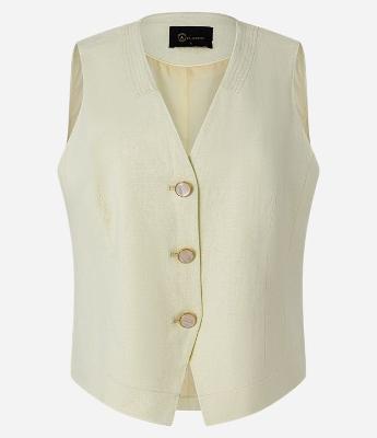 Colete em Viscolinho com Fechamento Frontal