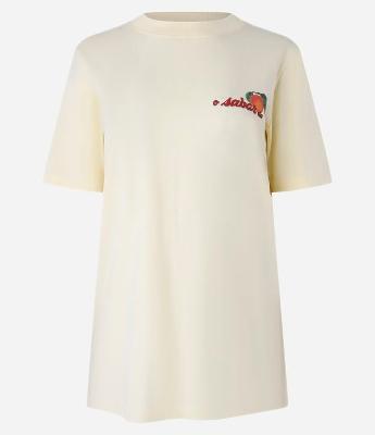 Camiseta Alongada em Algodão com Estampa Laranjinha