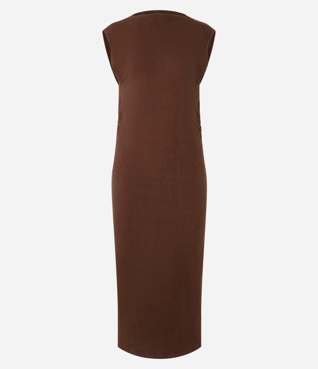 Vestido Midi Texturizado em Algodão com Fenda - 1