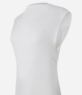 Vestido Midi Texturizado em Algodão com Fenda