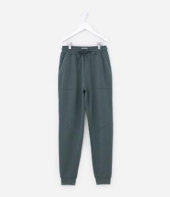 Calça Jogger Infantil em Modal com Recortes - Tam 5 a 14 Anos