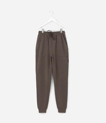 Calça Jogger Infantil em Modal com Recortes - Tam 5 a 14 Anos