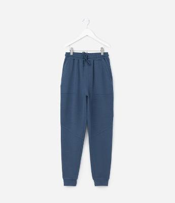 Calça Jogger Infantil em Modal com Recortes - Tam 5 a 14 Anos