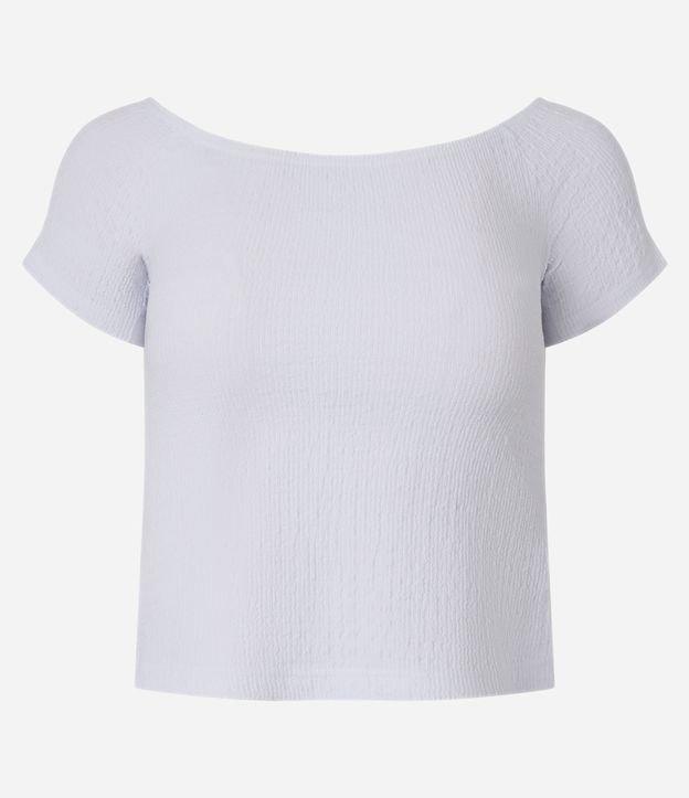 Blusa Curta com Decote Ombro a Ombro e Textura - 1