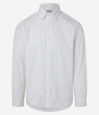 Camisa Regular em Voil com Textura e Listras
