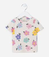 Blusa Infantil Canelada com Estampa Floral - Tam 1 a 5 Anos - 1
