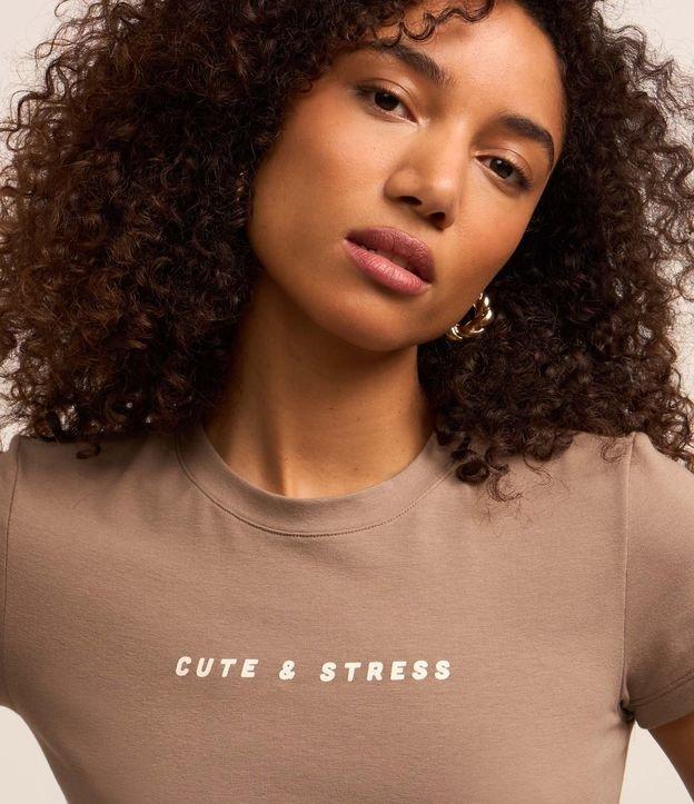 Blusa New T-Shirt em Ribana com Estampa Cute And Stress - 2