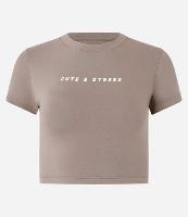 Blusa New T-Shirt em Ribana com Estampa Cute And Stress - 1