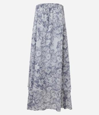Vestido Tomara que Caia em Chiffon Floral com Camadas