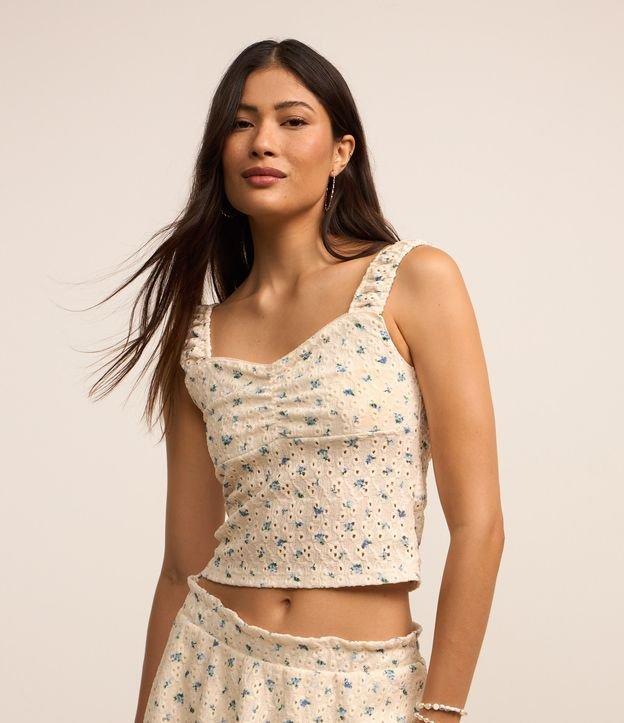 Blusa em Laise Estampado com detalhe no busto - 2