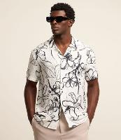 Camisa Regular com Textura e Estampa Floral - 1