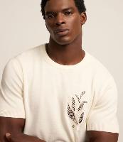 Camiseta Regular em Algodão com Flor - 1