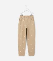 Calça em Sarja com Bordados de Corações - Tam 5 a 14 Anos - 1