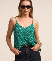 Blusa em Crepe com Decote V e Estampa Geométrica - 1