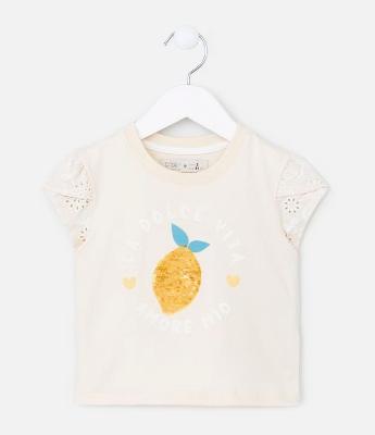 Blusa Infantil com Bordado Lião em Paetês - Tam 1 a 5  Anos