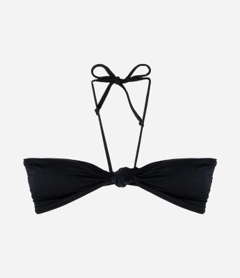 Biquíni Top Bandeau Em Microfibra Com Detalhe De Nó