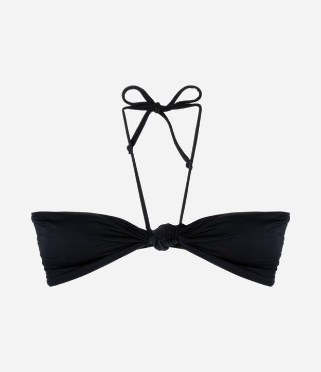 Biquíni Top Bandeau Em Microfibra Com Detalhe De Nó - 1