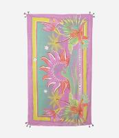 Canga de Praia em Chiffon com Estampa de Sol e Praia - 1