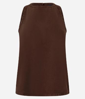 Blusa em Sarja sem Manga e com Fechamento Gota