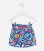 Short Infantil com Estampa Flores e Arco-Íris - Tam 1 a 5 Anos - 1