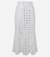 Saia Midi Evasê em Chiffon com bordado de paetê - 1