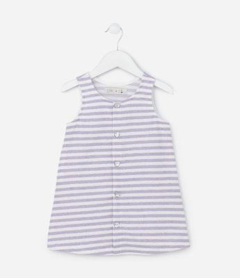 Vestido Infantil em Tweed com Fio Metalizado - Tam 1 a 6 Anos