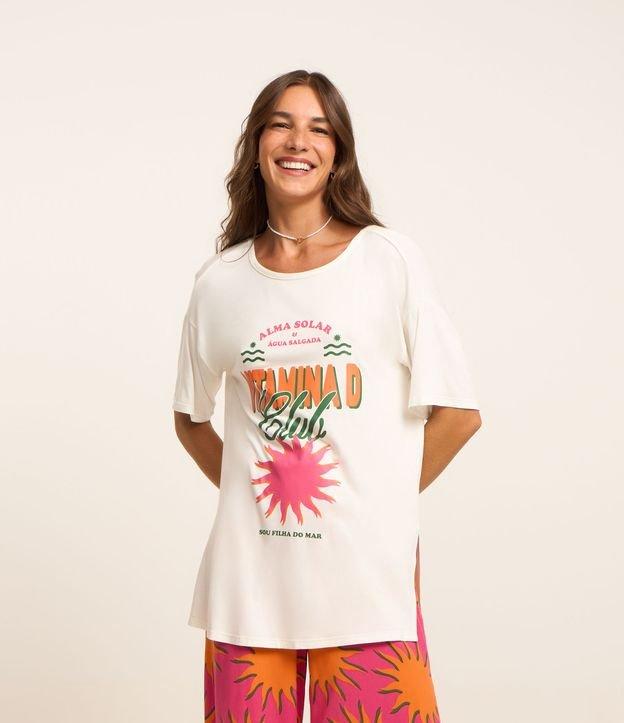 Saída De Praia Bata Em Viscose Com Estampa Vitamina D Club - 2