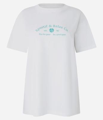 Camiseta Oversized  Esportiva mm Algodão Com Estampa Sportif & Relax Co