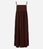 Vestido Long Midi em Tricoline com Alças Finas - 1