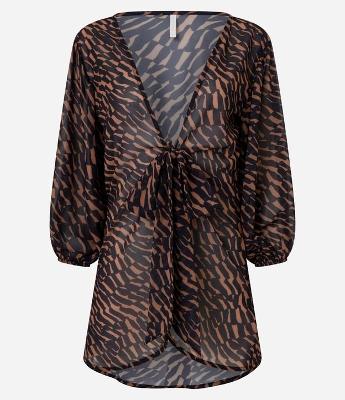 Saída de Praia Bata em Chiffon com Amarração