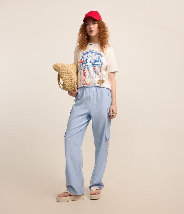 Calça em Alfaiataria com Amarração e Bolsos Cargo Laterais - 2