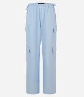 Calça em Alfaiataria com Amarração e Bolsos Cargo Laterais - 1