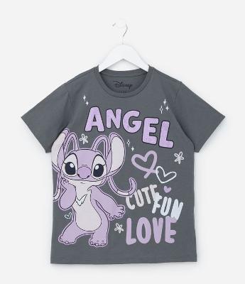 Camiseta Infantil com Estampa da Angel com Brilhos - Tam 5 a 14 Anos