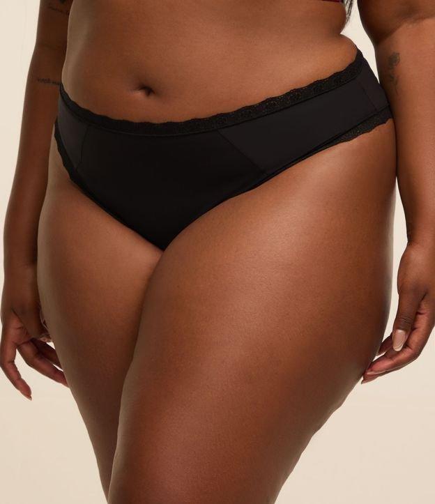 Calcinha Biquíni em Microfibra com Renda Curve & Plus Size - 1