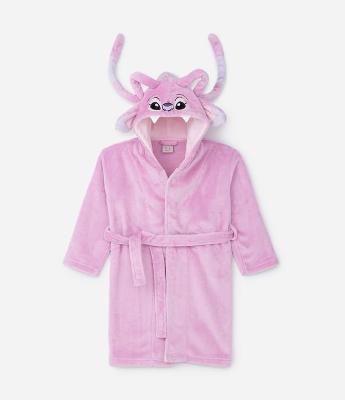 Roupão Infantil em Fleece com Capuz e Estampa Angel - Tam 5 a 16 Anos