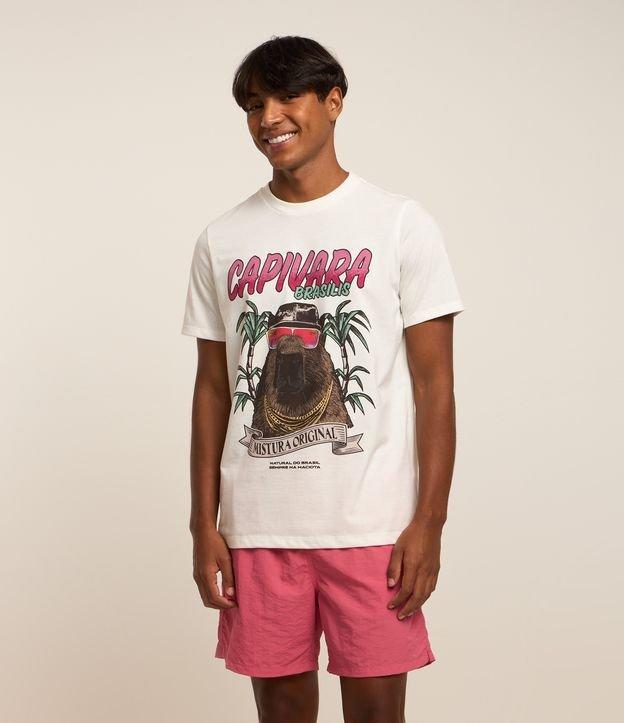 Camiseta Regular em Algodão Com Estampa de Capivara Brasilis - 2