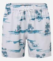 Bermuda Com Cós Elástico com Estampa de Mini Ilhas - 1