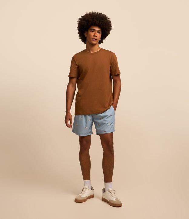 Bermuda em Microfibra com Estampa Praiana - 1