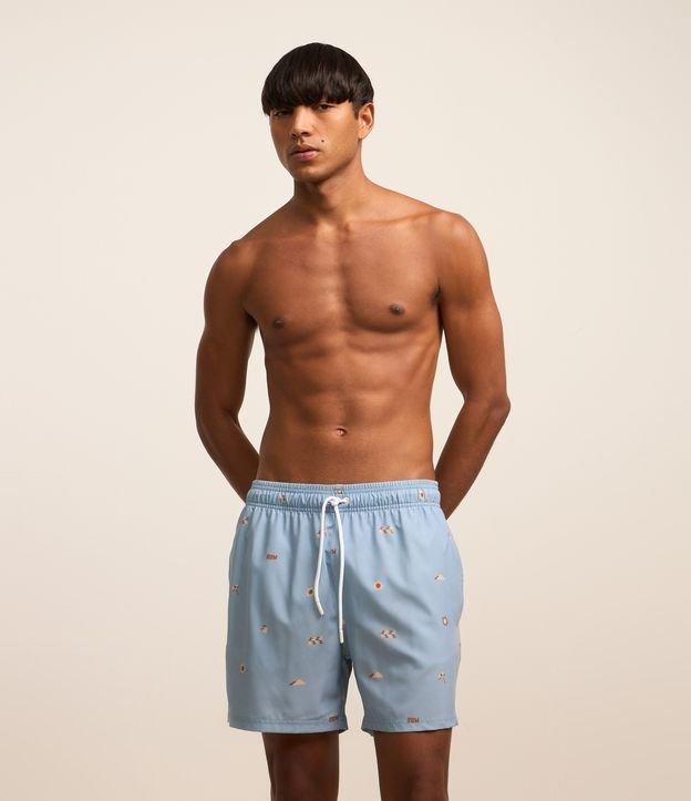 Bermuda em Microfibra com Estampa Praiana - 2