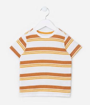Camiseta Infantil com Listrinhas - Tam 1 a 5 Anos