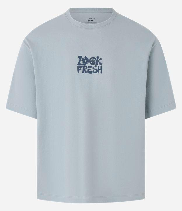 Camiseta Boxy em Algodão com Estampa Smile - 1