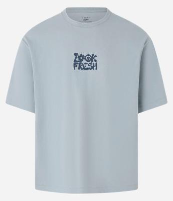 Camiseta Boxy em Algodão com Estampa Smile