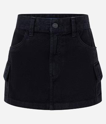 Saia Curta em Jeans com Bolsos Cargo